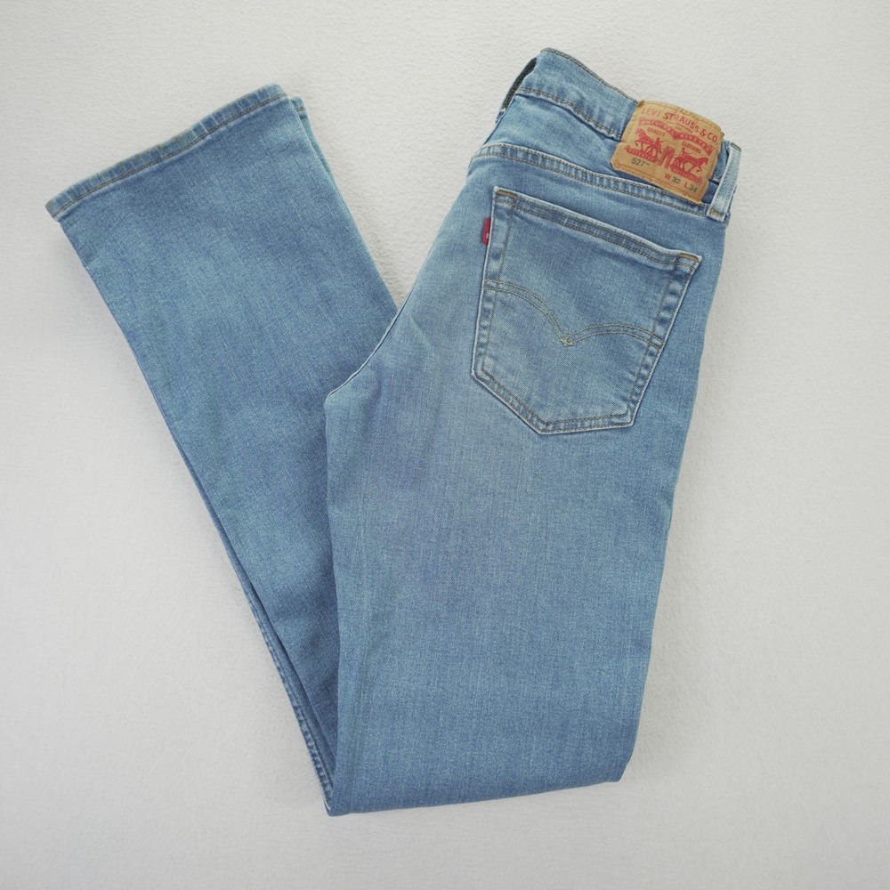 Levis 527 Slim Bootcut Jeans Mens 32x34 Light Wash Blue Denim 05527-0534